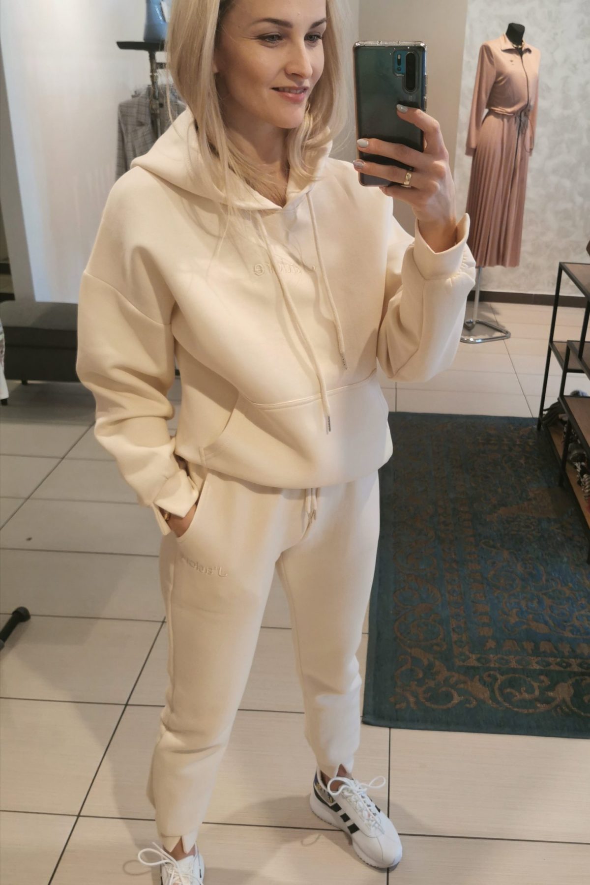 Dres ecru bawełna komplet