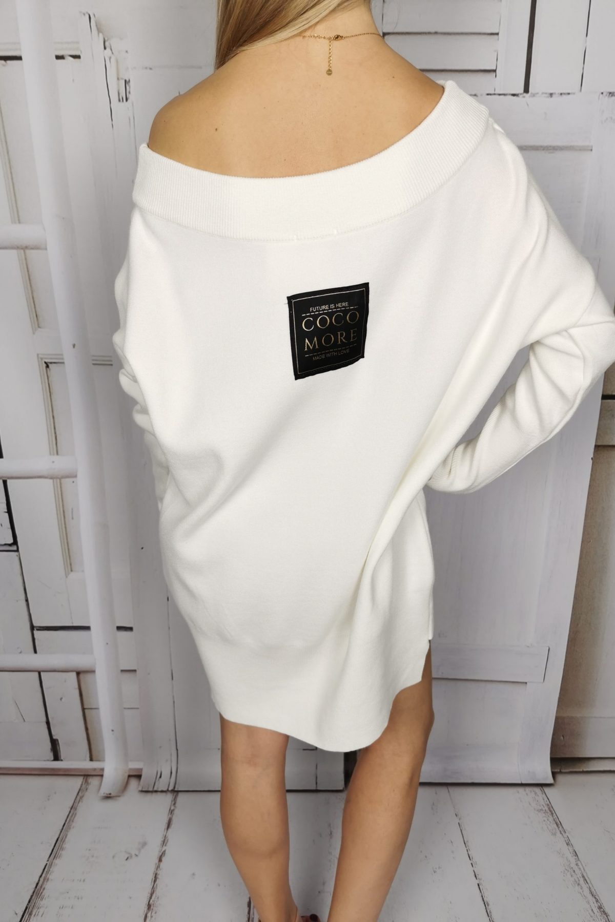 sweter cocomore, śmietankowy sweter, sweterek cocomore, sweter tunika,