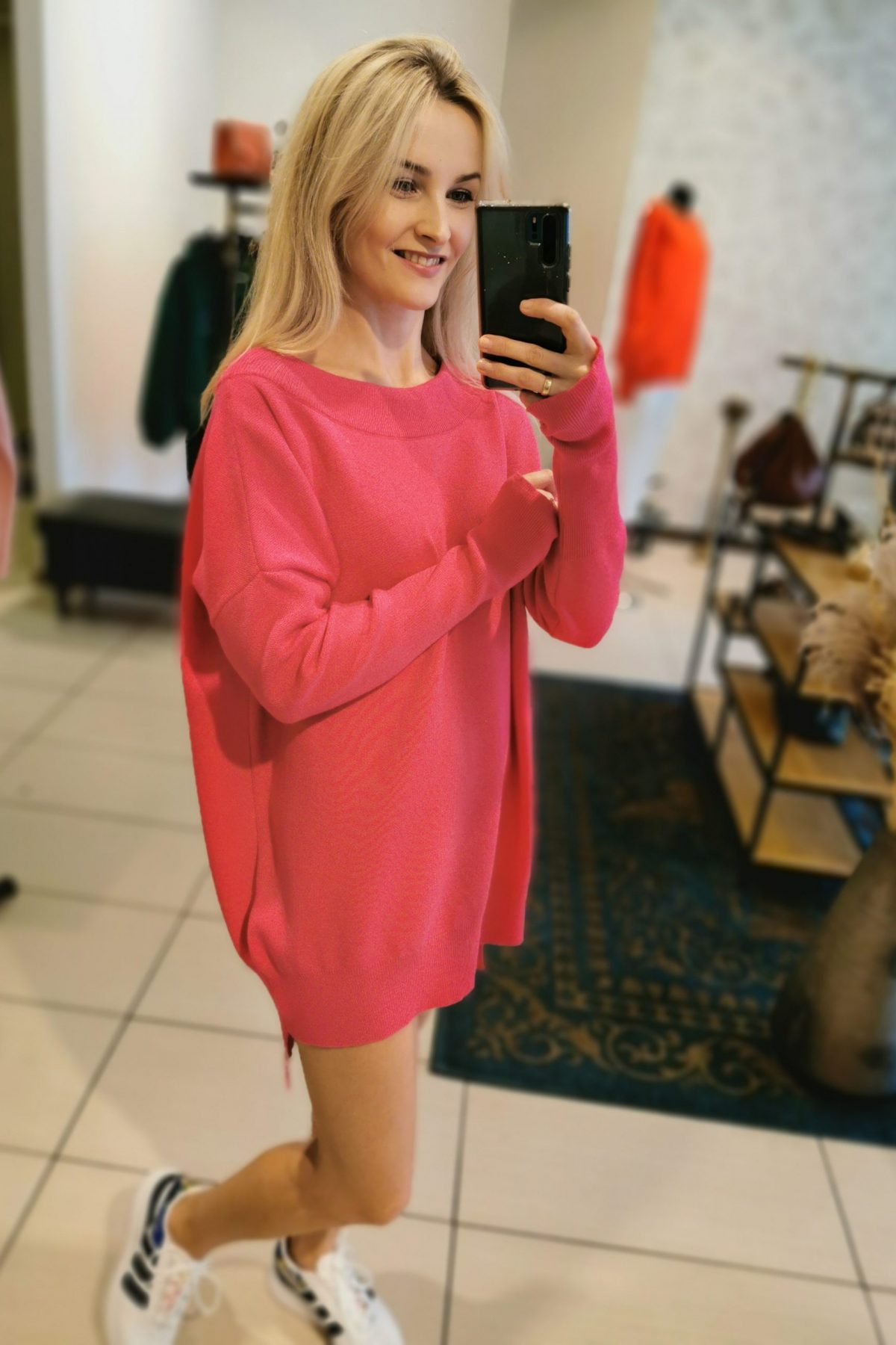 SWETER FUKSJA COCOMORE, SWETER COCOMORE, BLUZA COCOMORE FUKSJA, SWETER JEDEN ROZMIAR COCOMORE