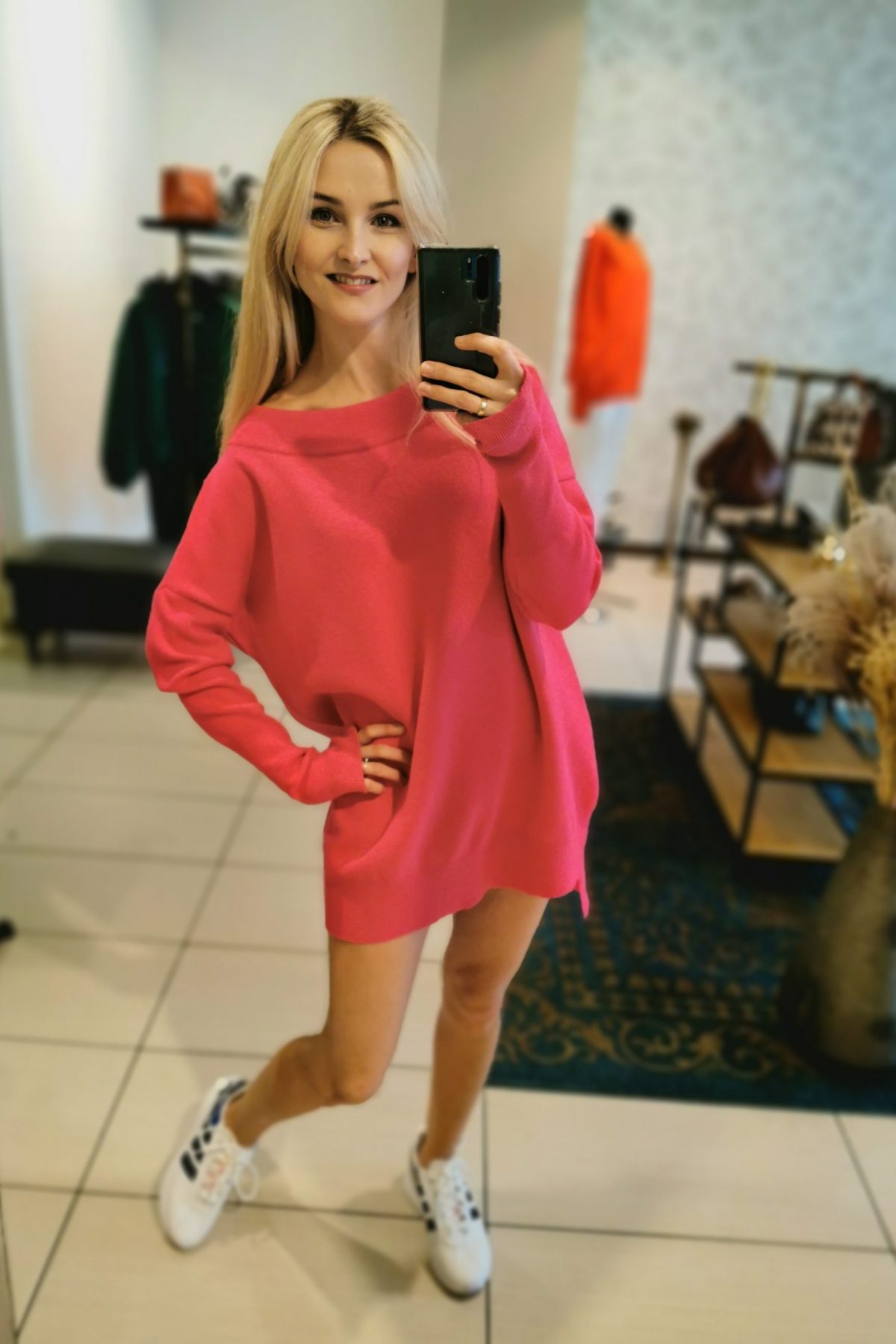 SWETER FUKSJA COCOMORE, SWETER COCOMORE, BLUZA COCOMORE FUKSJA, SWETER JEDEN ROZMIAR COCOMORE