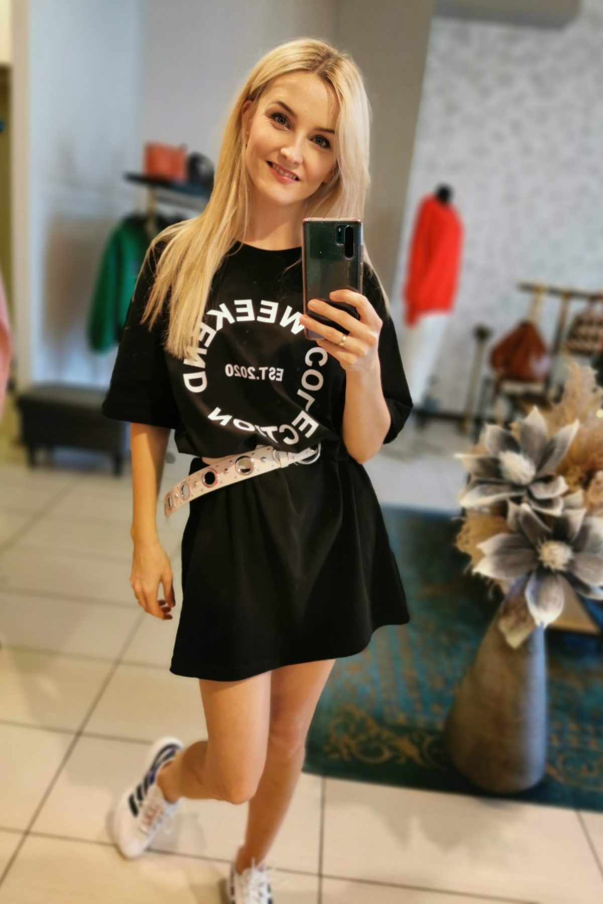 tunika, długi t-shirt, czarny t-shirt, tunika sukienka, czarna tunika, czarny t-shirt